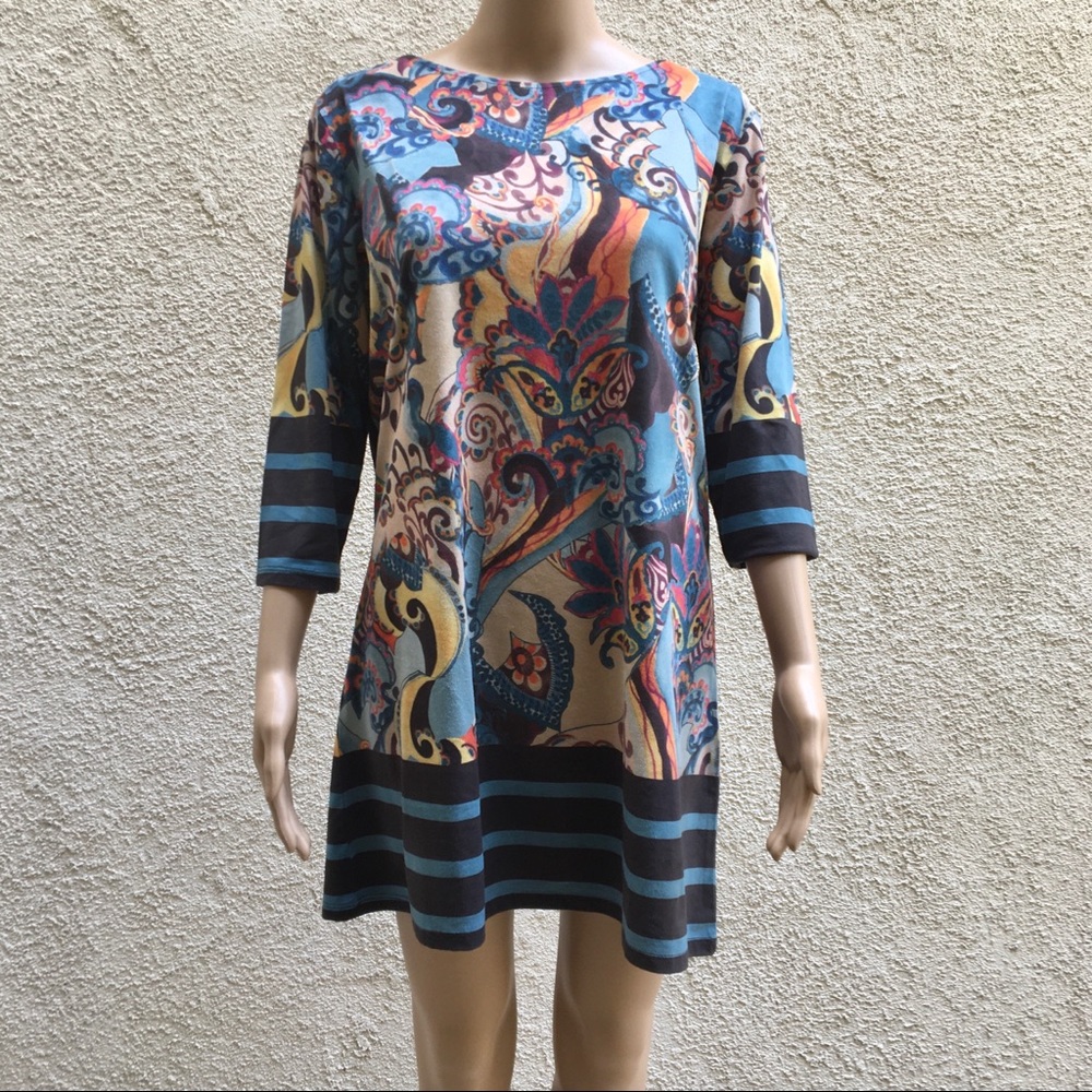 Mely NY super soft 3/4 sleeve boatneck swing dress